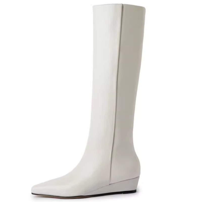 Leather Work Boots - Fashion Knee-High Women's Boots Genuine Leather