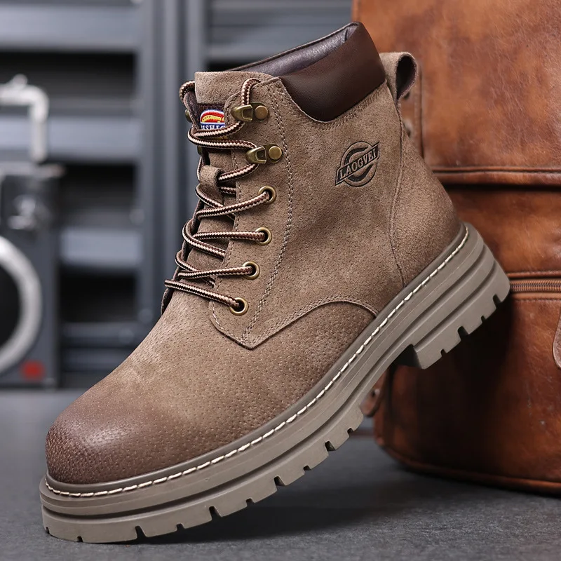 Leather Work Boots - High Quality Men Shoes Genuine Leather