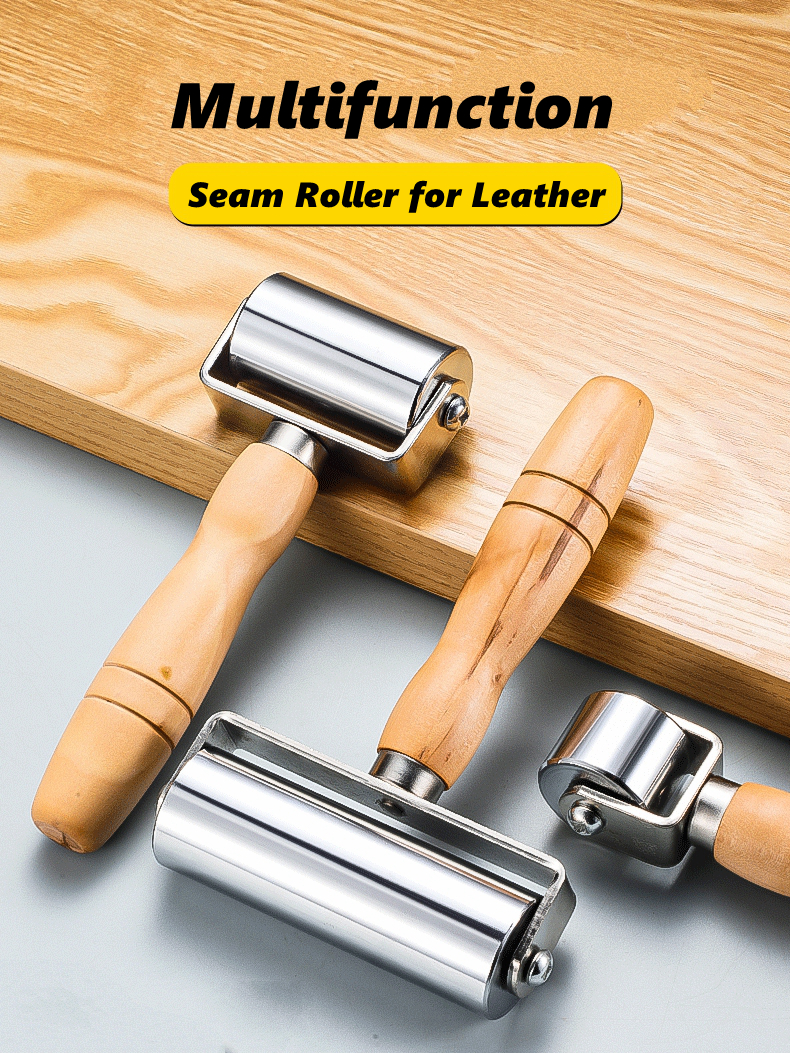 Leatherwork Hand Press - Leather Press Edge Roller with Wooden