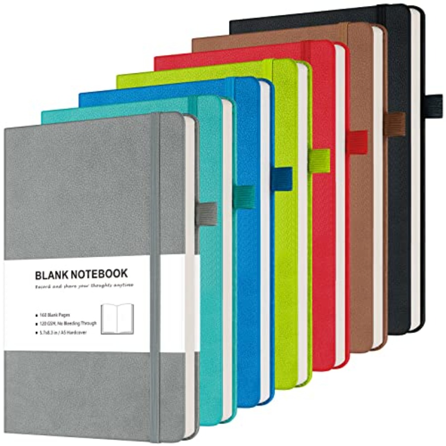 Leatherwork Journal - Blank Journal Notebook, 7 Pack Leather
