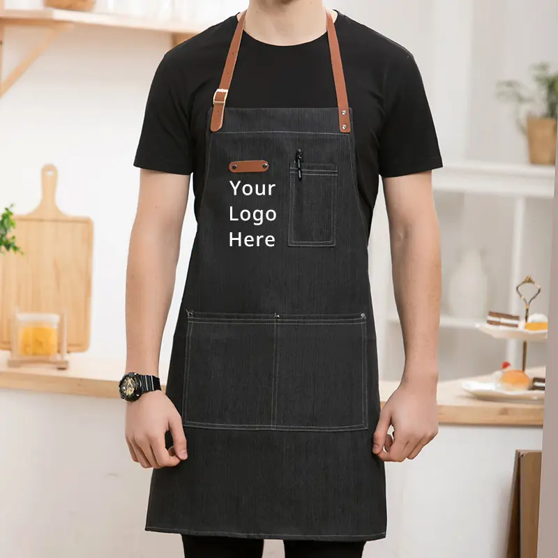 Leatherwork Apron - High Quality Jeans Apron Logo Customized