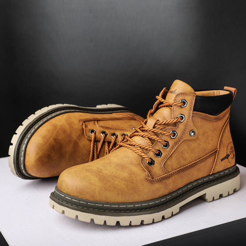 Men's High-Top British Style M - đánh giá và giá Leather Work Boots