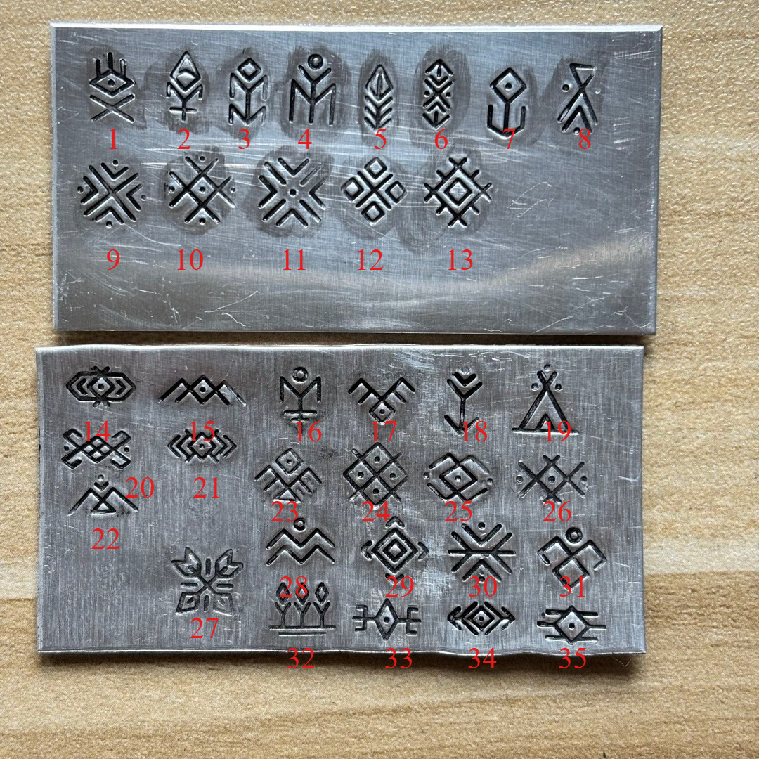 NO.1-NO.18 Vintage Symbol Logo - đánh giá và giá Leather Stamp Set