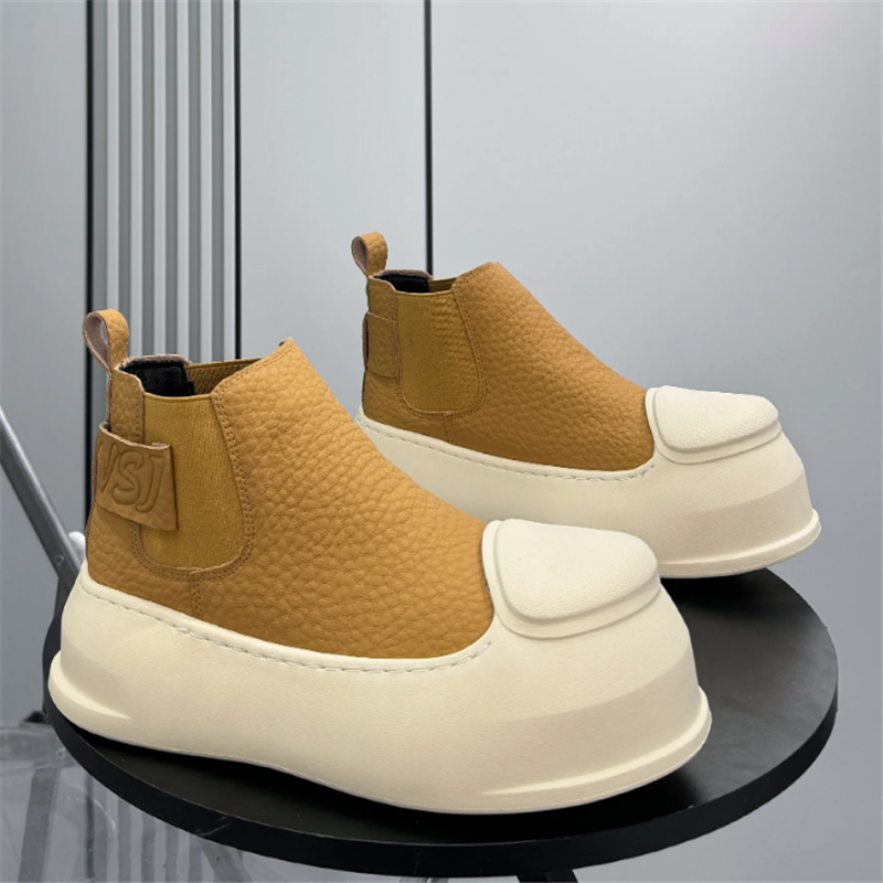 New Men's Round Toe Black Ankl - đánh giá và giá Leather Work Boots