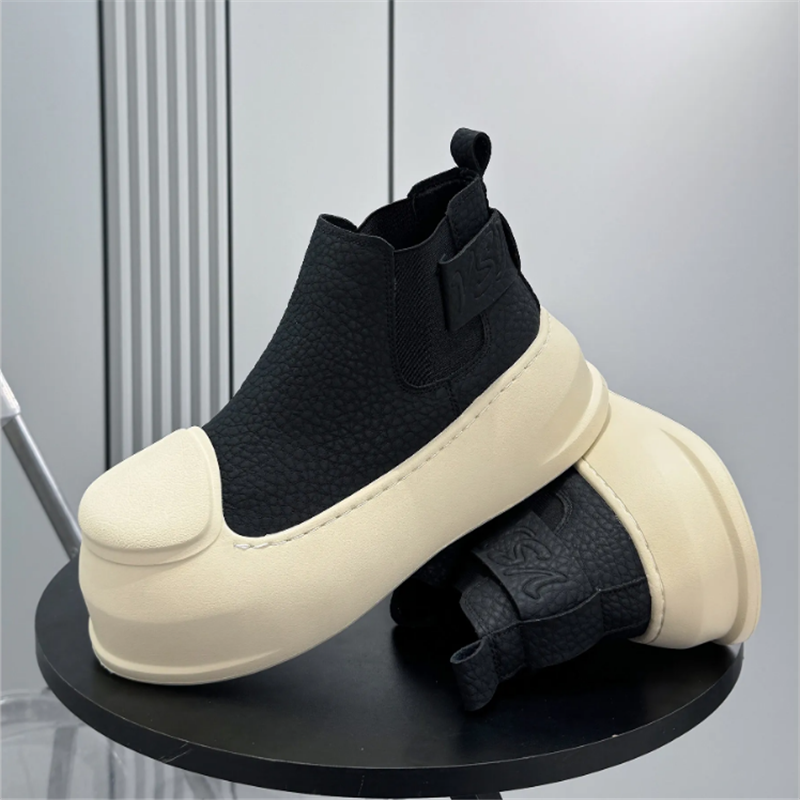 New Men's Round Toe Black Ankl - đánh giá và giá Leather Work Boots