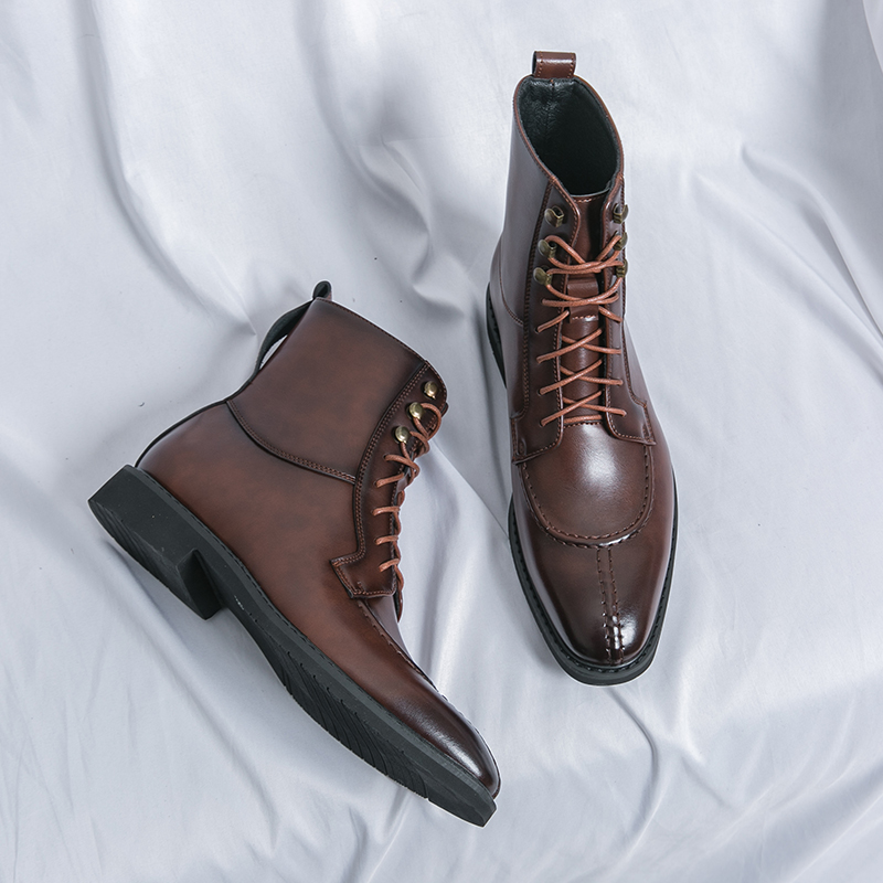 2026 New Men's Pointed Brown B - đánh giá và giá Leather Work Boots