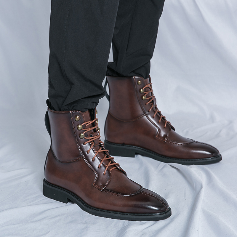 2026 New Men's Pointed Brown B - đánh giá và giá Leather Work Boots