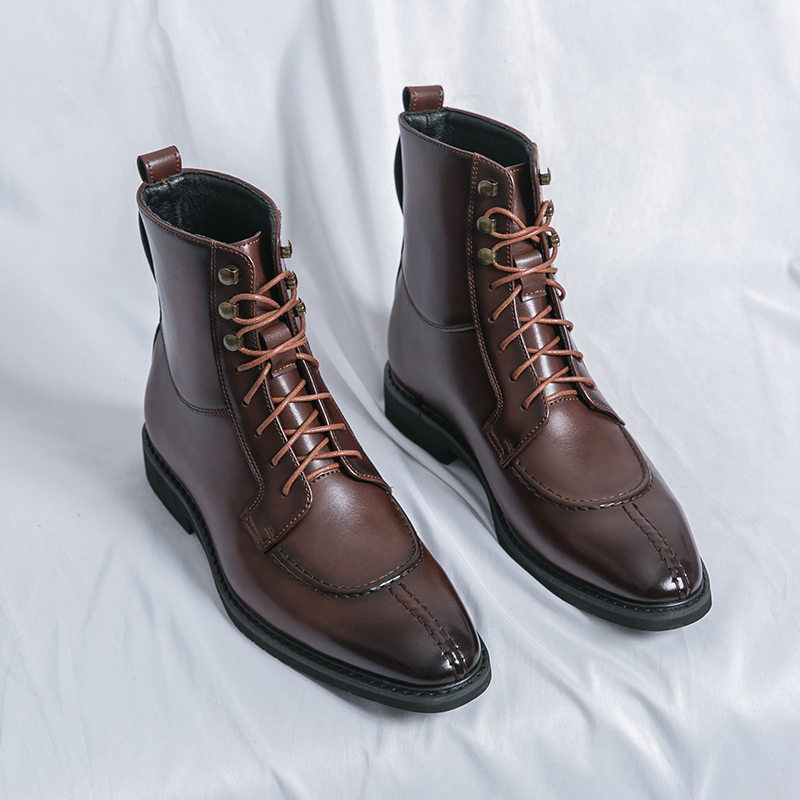 2026 New Men's Pointed Brown B - đánh giá và giá Leather Work Boots