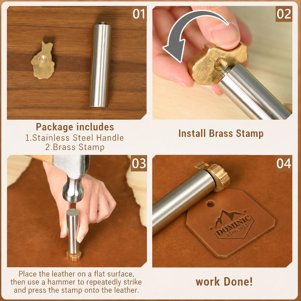 Custom LOGO Hammering Brand Ir - đánh giá và giá Leatherwork Hand Press