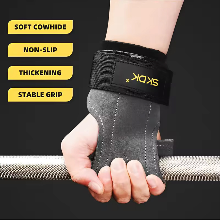 2Pcs Cowhide Gym Gloves Grips  - đánh giá và giá Leather Workout Belt