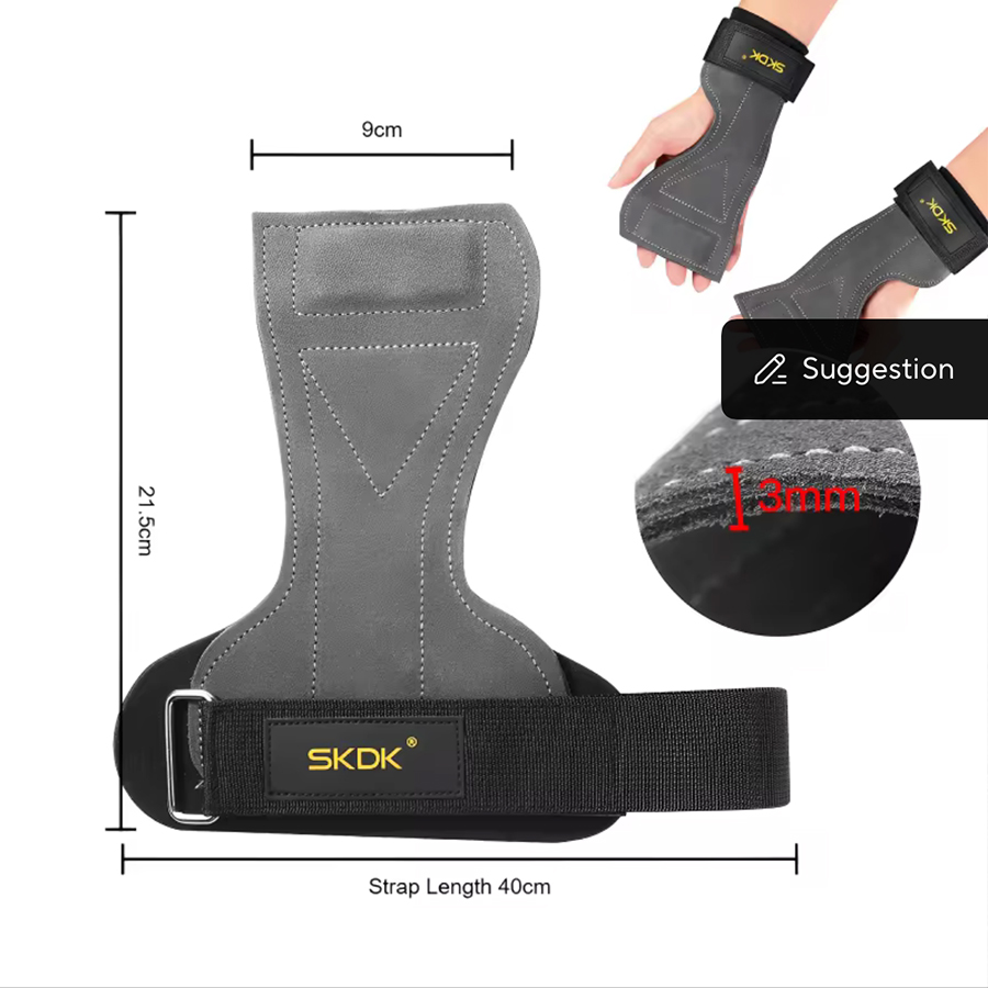 2Pcs Cowhide Gym Gloves Grips  - đánh giá và giá Leather Workout Belt