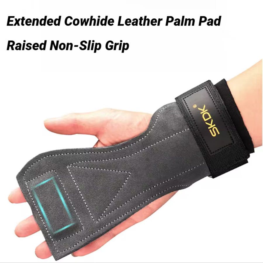 2Pcs Cowhide Gym Gloves Grips  - đánh giá và giá Leather Workout Belt