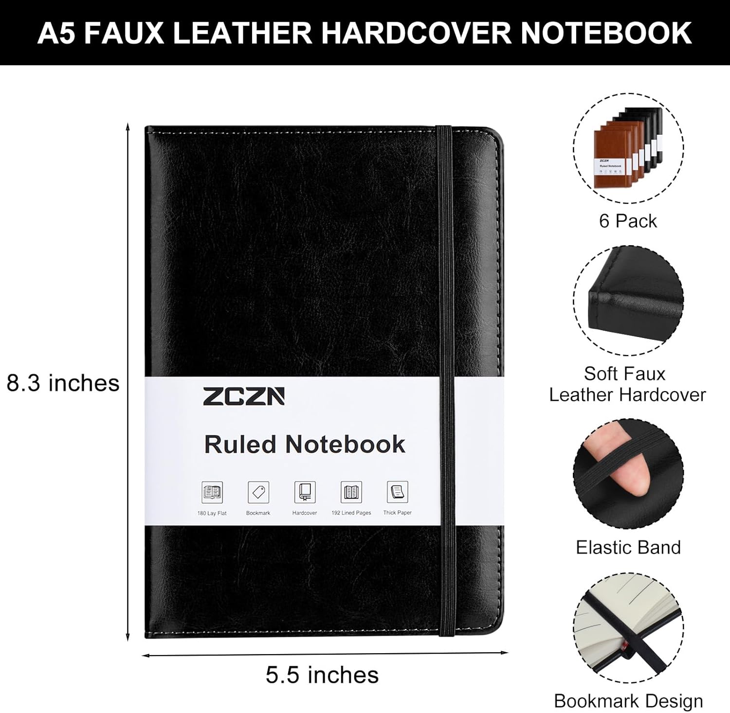 6 Pack Lined Journal Notebooks - đánh giá và giá Leatherwork Journal