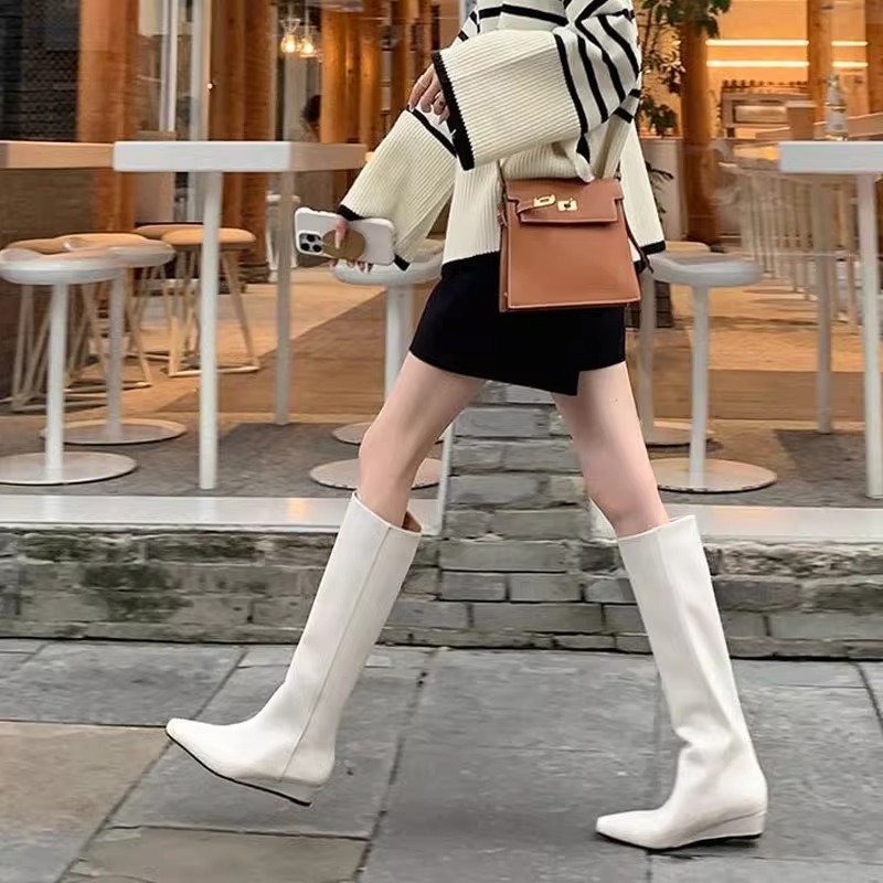 Fashion Knee-High Women's Boot - đánh giá và giá Leather Work Boots