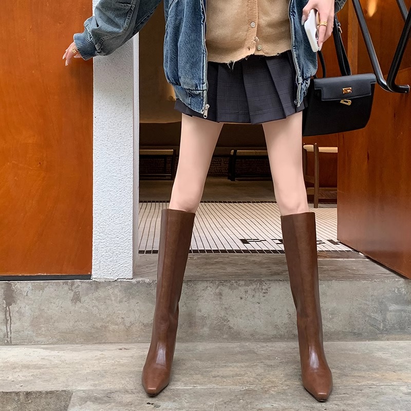 Fashion Knee-High Women's Boot - đánh giá và giá Leather Work Boots