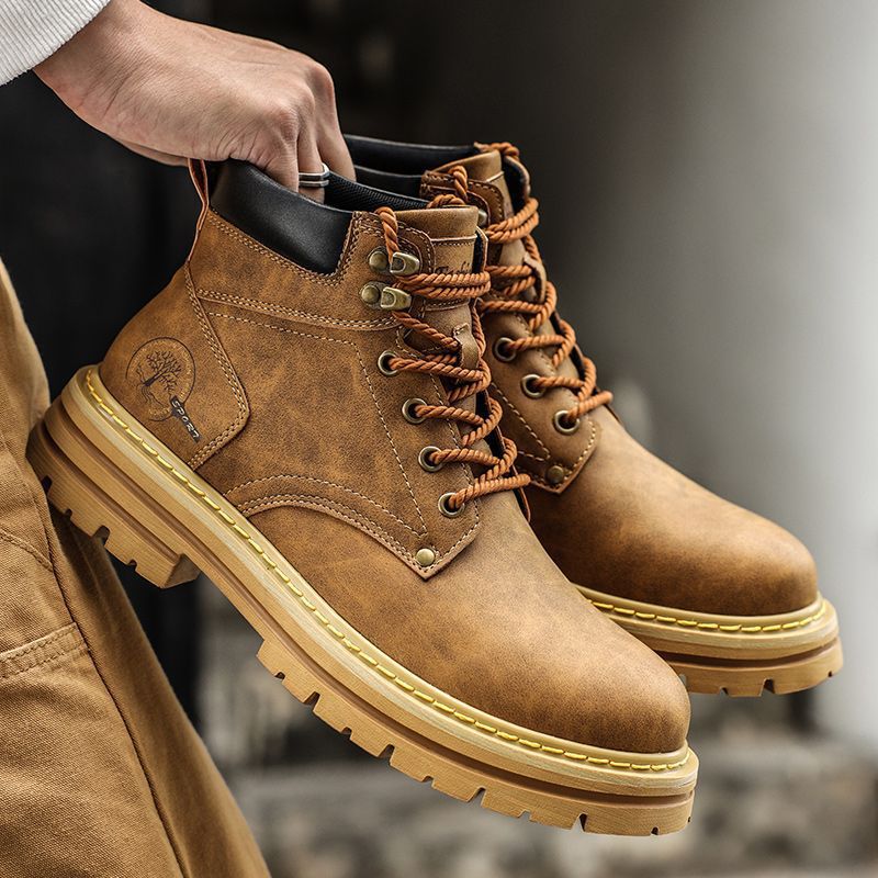 Fashion Men Boots Spring Comfo - đánh giá và giá Leather Work Boots