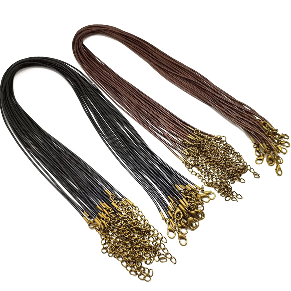 20pcs 45cm Brown Waxed Necklac - đánh giá và giá Leatherwork Diy