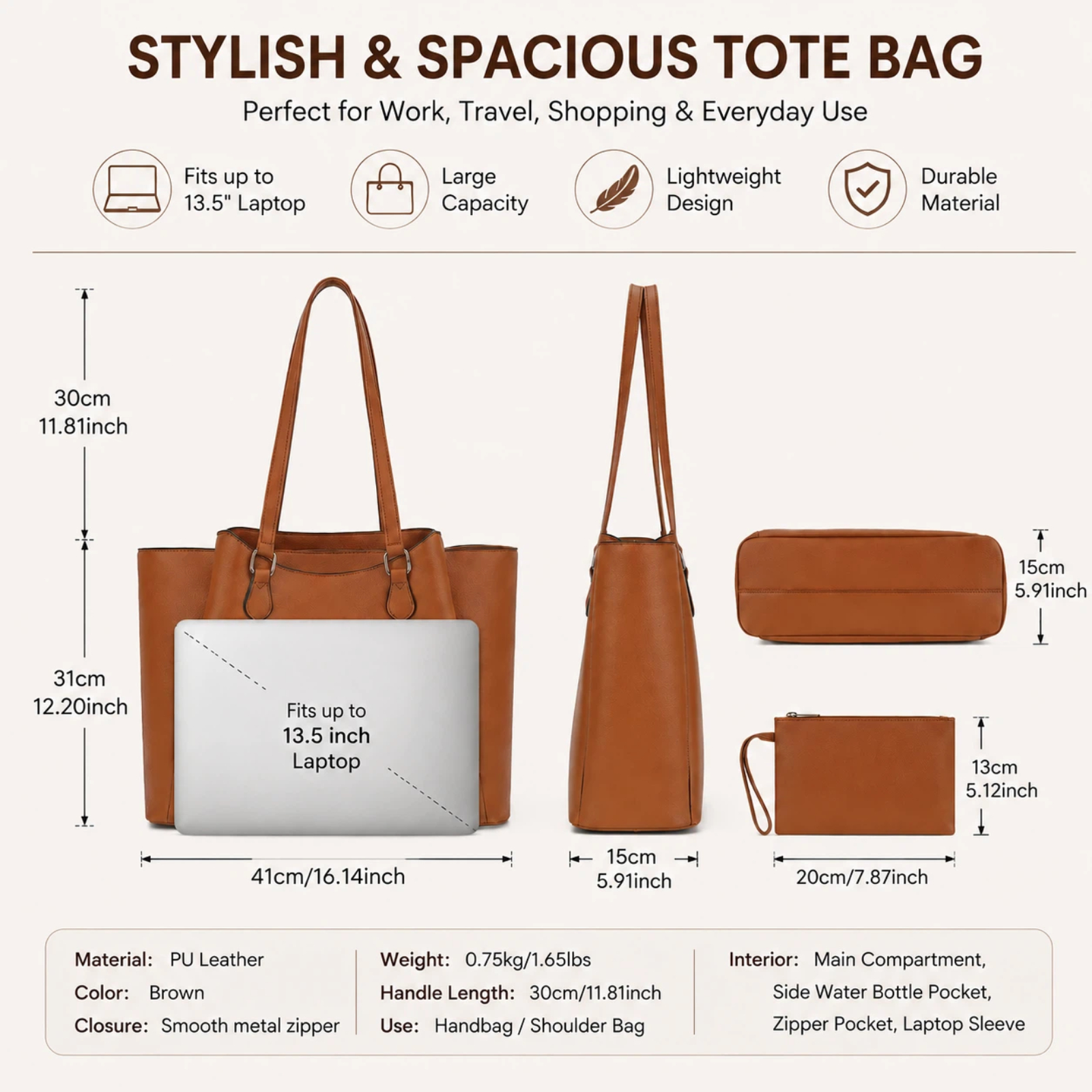 Tote Bag for Women, Large PU L - đánh giá và giá Leather Works