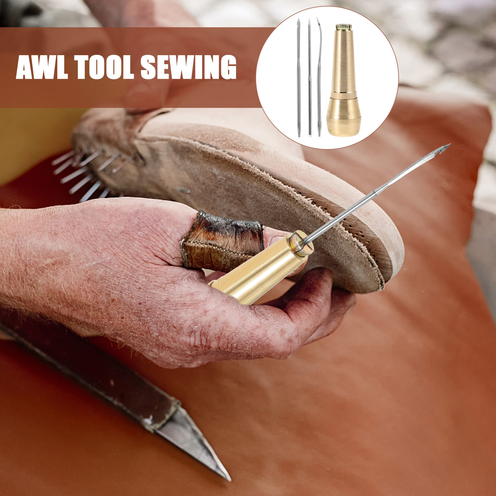 1Set Sturdy Brass Handle Hooke - đánh giá và giá Leatherwork Hand Sewing Needles