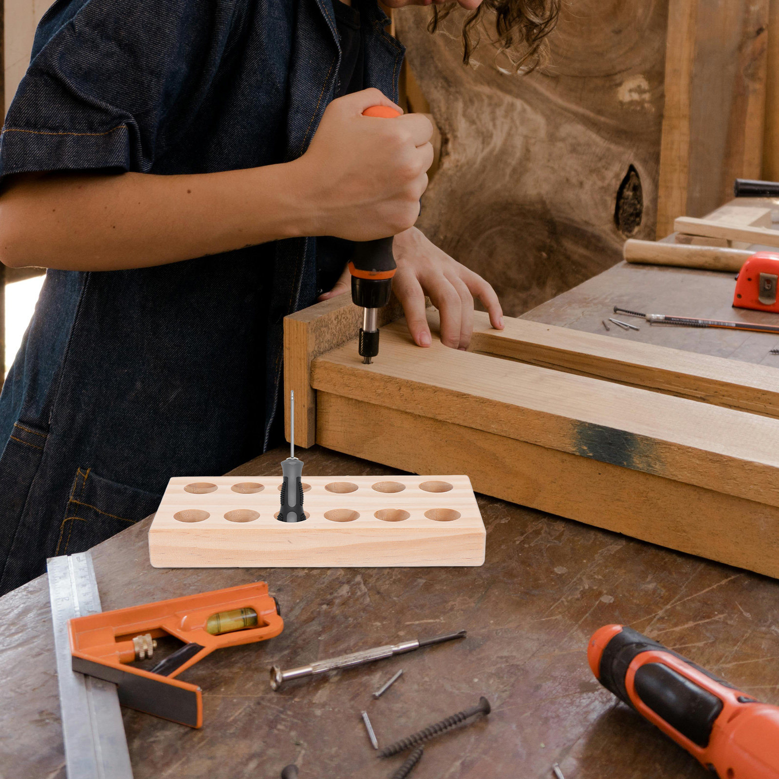 Wooden Tool Storage Rack Plier - đánh giá và giá Leatherwork Bench