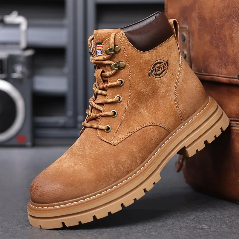 High Quality Men Shoes Genuine - đánh giá và giá Leather Work Boots