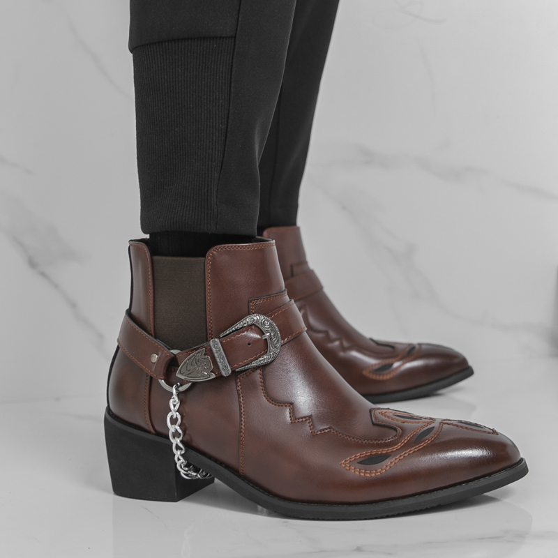 Men's Pointed Toe Ankle Boots  - đánh giá và giá Leather Work Boots