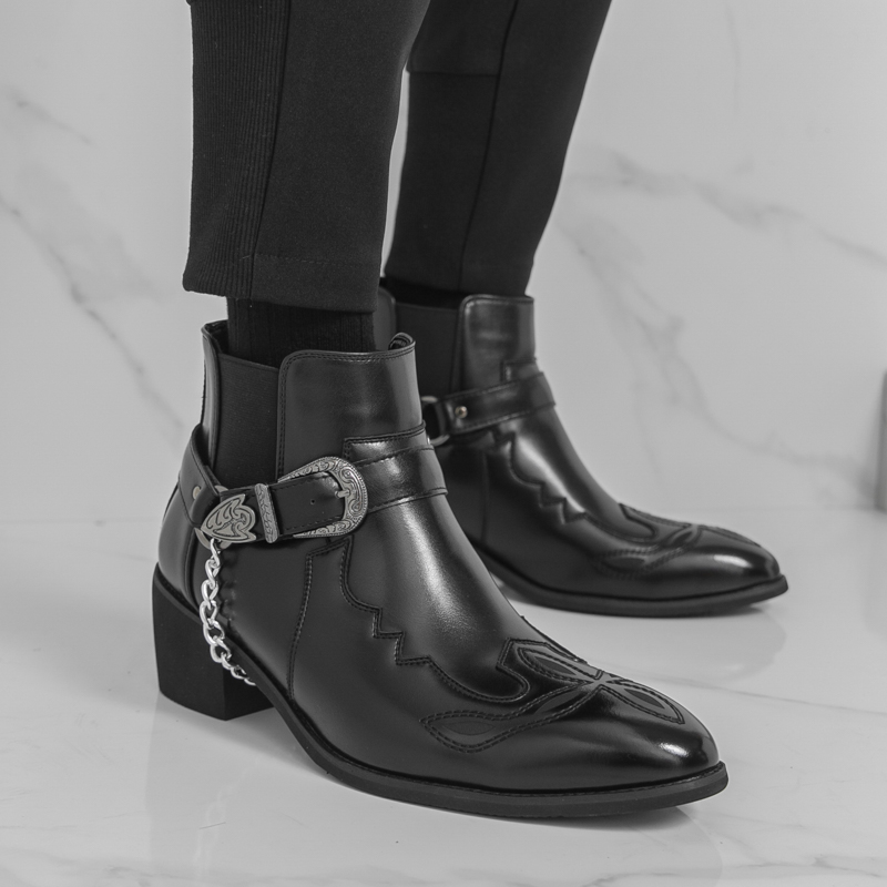 Men's Pointed Toe Ankle Boots  - đánh giá và giá Leather Work Boots