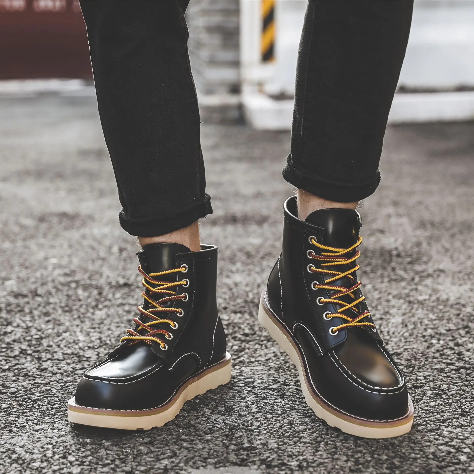 Men Spring Winter Casual Shoes - đánh giá và giá Leather Work Boots