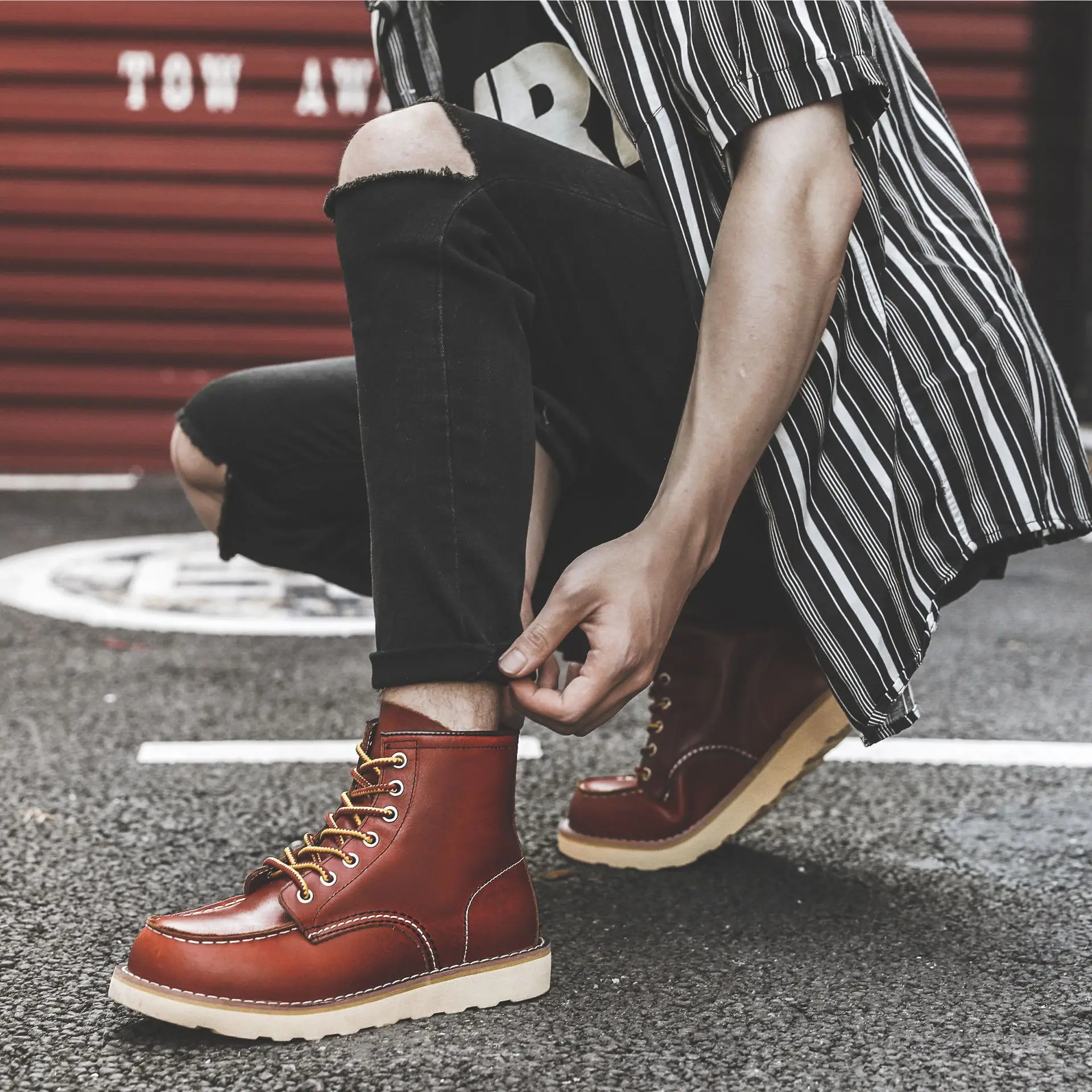 Men Spring Winter Casual Shoes - đánh giá và giá Leather Work Boots