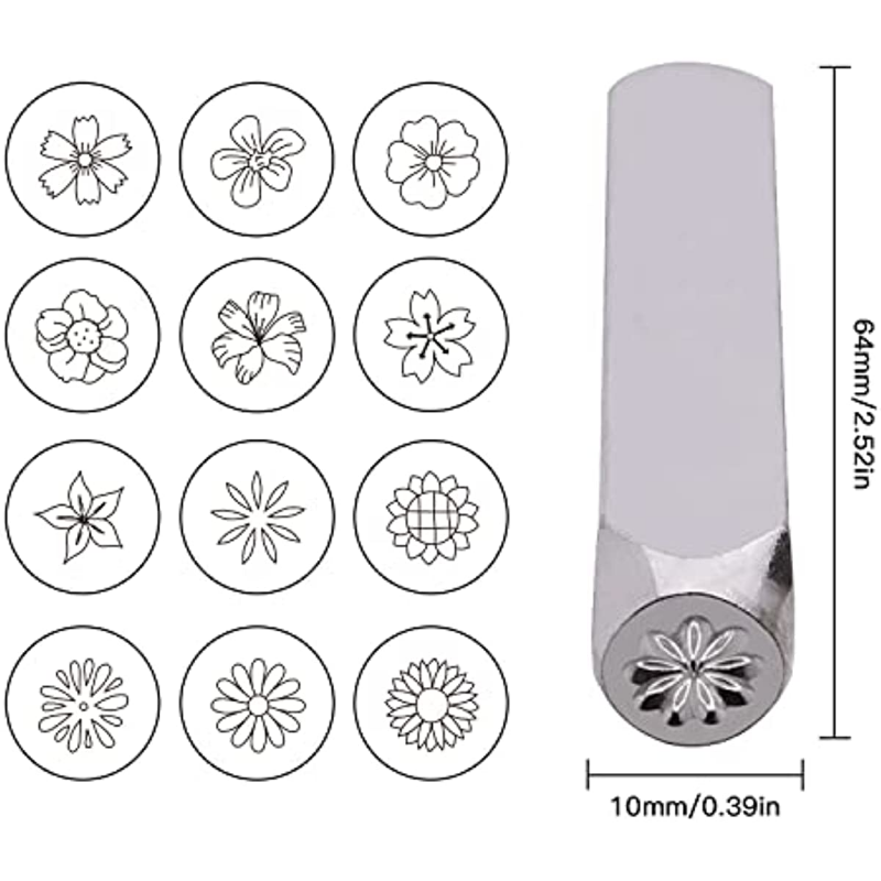 6mm flowers pattern metal stam - đánh giá và giá Leather Stamp Set