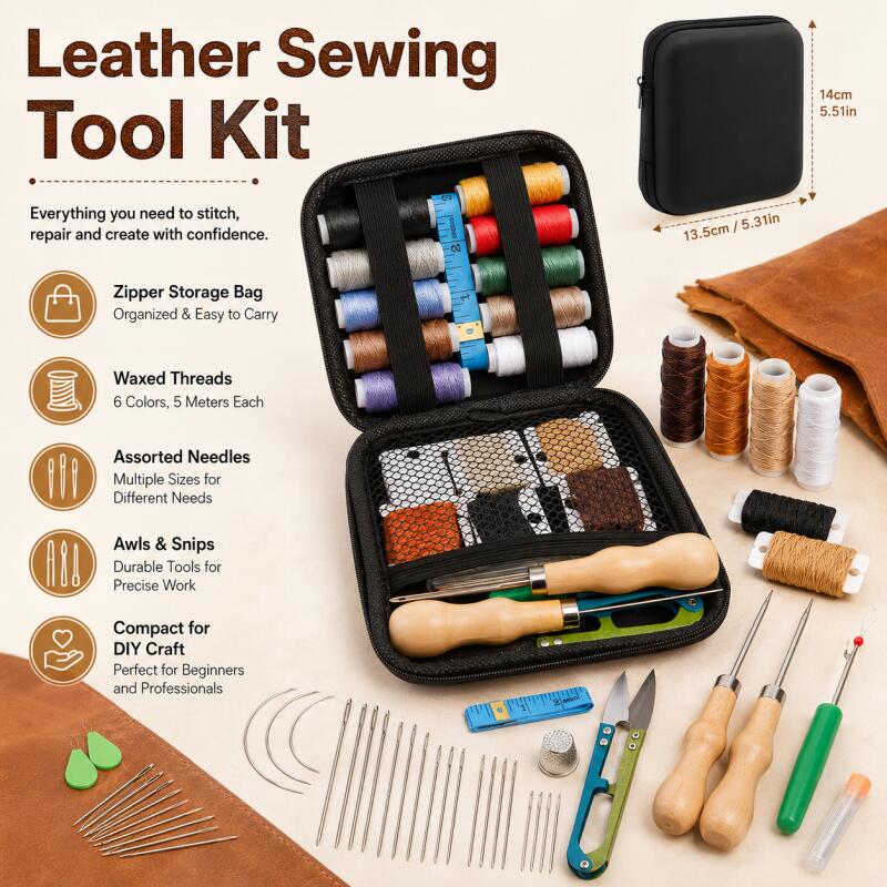 Leather Sewing Kit with Waxed  - đánh giá và giá Leatherwork Hand Sewing Needles