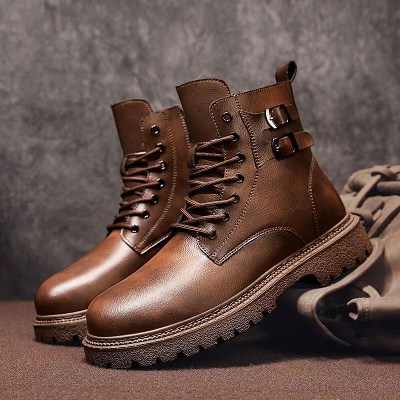 Men Autumn Winter Big Size Gen - đánh giá và giá Leather Work Boots