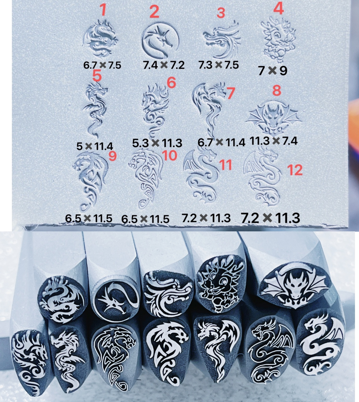 Dragon Design Metal Stamping K - đánh giá và giá Leather Stamp Set