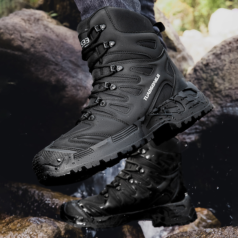 Men's Large Size Outdoor Tacti - đánh giá và giá Leather Work Boots