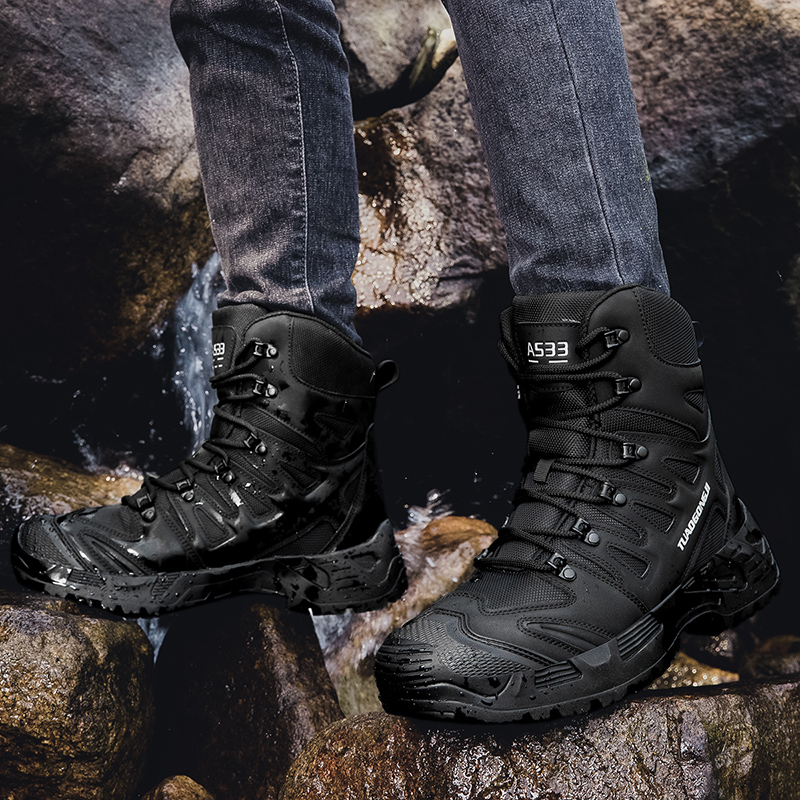 Men's Large Size Outdoor Tacti - đánh giá và giá Leather Work Boots