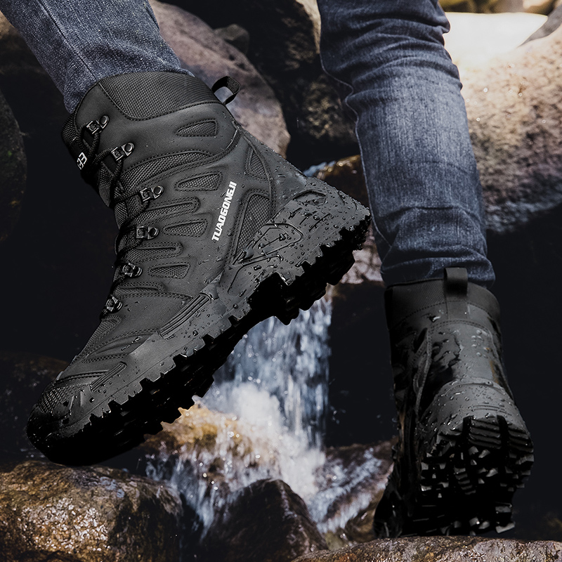Men's Large Size Outdoor Tacti - đánh giá và giá Leather Work Boots